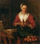 Gabriel Metsu Woman Peeling an Apple oil on canvas